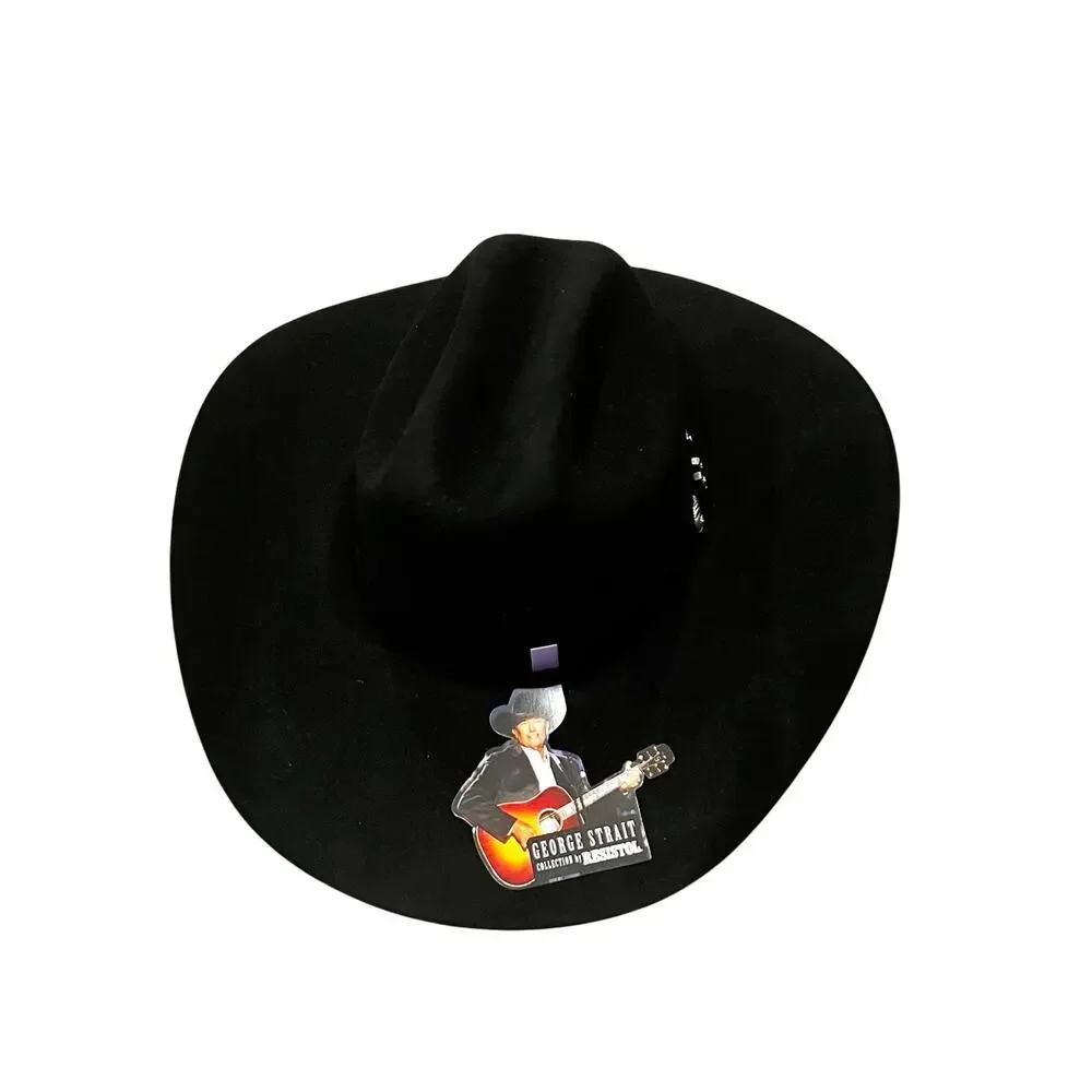 Resistol Men's Ox Bow 6X Black Felt Hat Cattleman Crown One Size 7 1/4 NWT